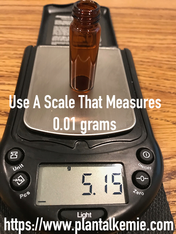 When measuring aromatics use a scale that goes down to 0.01 grams